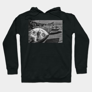 Crab fishing boat on Sheringham beach, Norfolk Hoodie